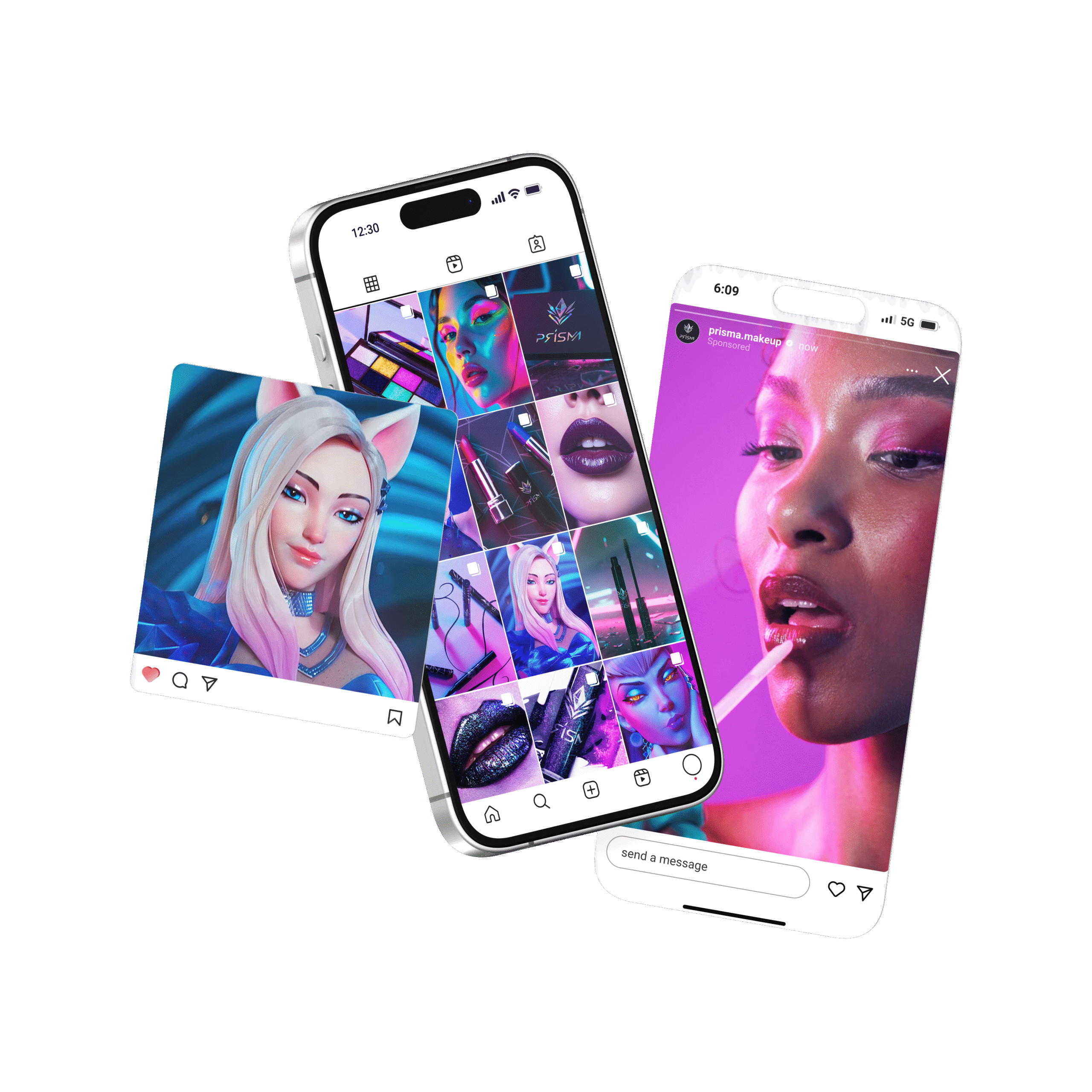 insta mockup post + story 2 no background